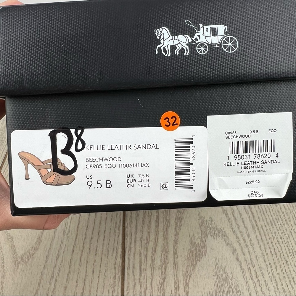 Coach Women's Kellie Leather Signature Dress Sandals 9.5B Beechwood Tan $225 - Picture 12 of 15